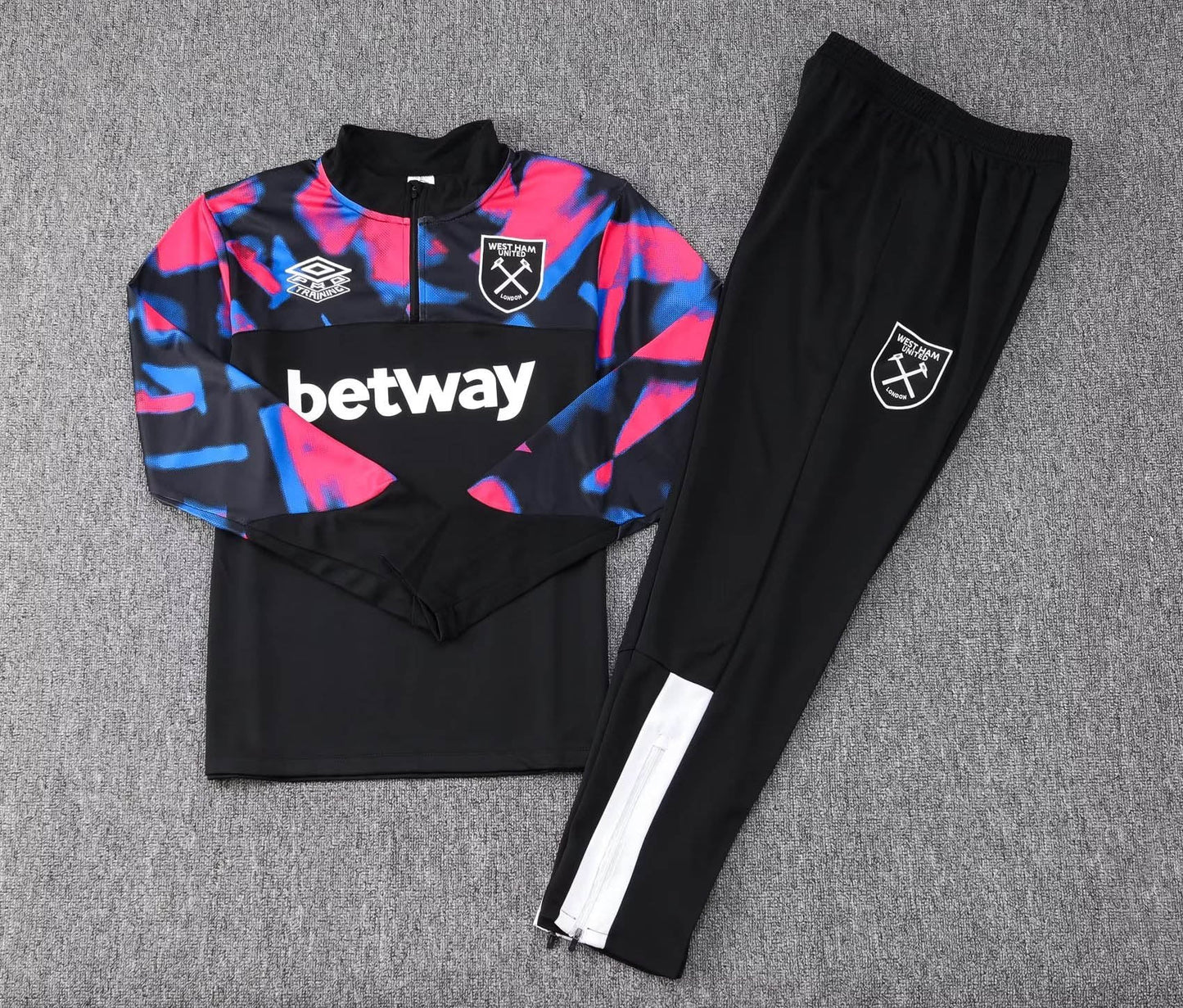 2022/2023 West Ham United Half-Pull Training Suit Black Football Shirt 1:1 Thai Quality