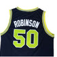 Spurs No. 50 "Admiral" David Robinson High School Retro Premium Mesh Dark Blue Jersey