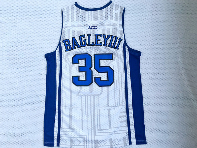 NCAA Duke University No. 35 Marvin Bagley III white embroidered jersey