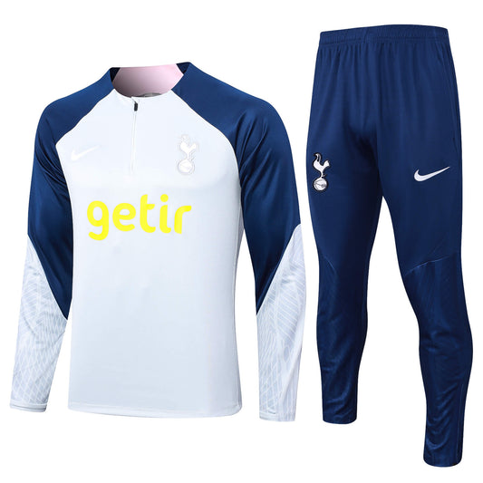 2023/2024 Tottenham Half-Pull Training Suit Light Grey Football Shirt 1:1 Thai Quality