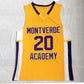 Simmons High School No. 20 yellow densely embroidered jersey