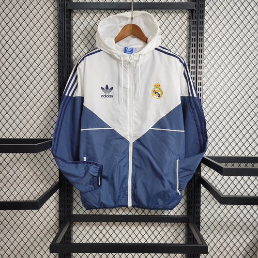 2023/2024 Real Madrid Windbreaker White Blue Soccer Jersey