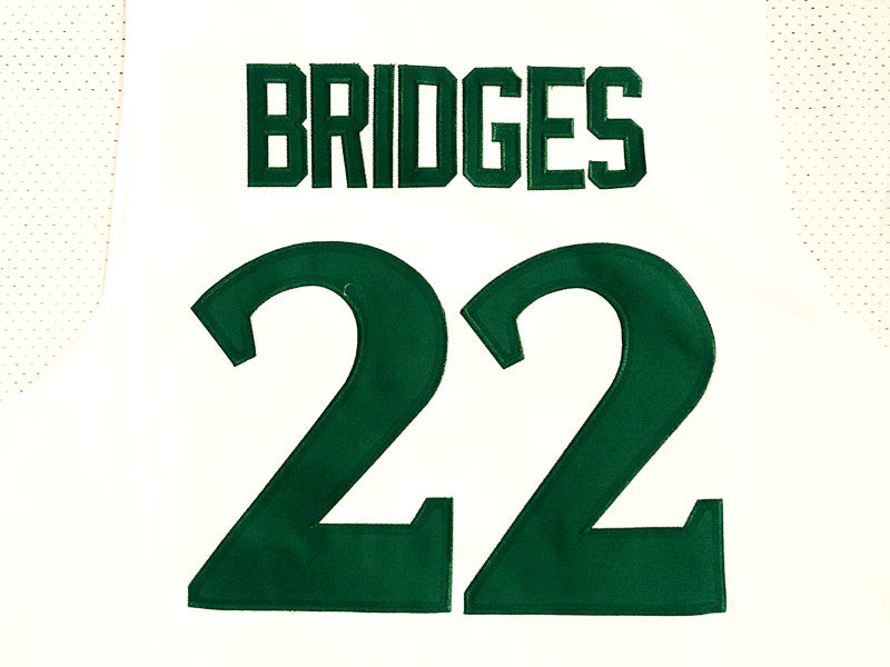 NCAA University of Michigan No. 22 Miles Bridges white embroidered jersey