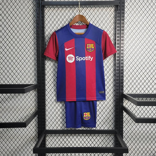2023/2024 Kids Size  Barcelona Home Football Shirt 1:1 Thai Quality