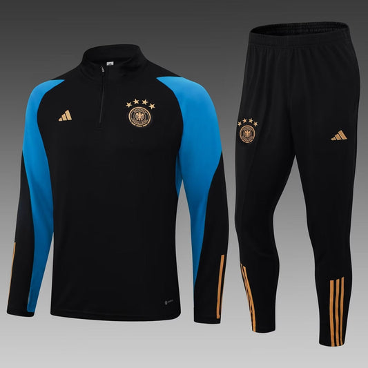 2023/2024 Germany Half-Pull Training Suit Black Football Shirt 1:1 Thai Quality