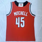 NCAA University of Louisville No. 45 Donovan Mitchell red embroidered jersey