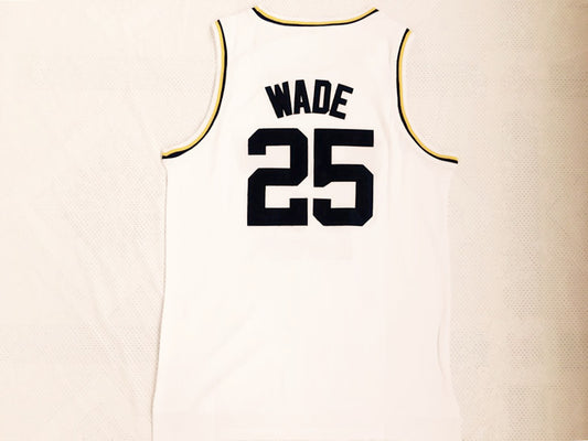 Wade High School No. 25 White Embroidered Jersey