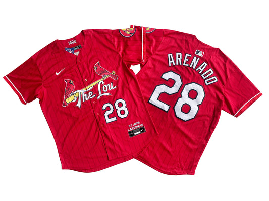 Men's St. Louis Cardinals Nolan Arenado #28 Red 2024 City Connect Limited Player Jersey