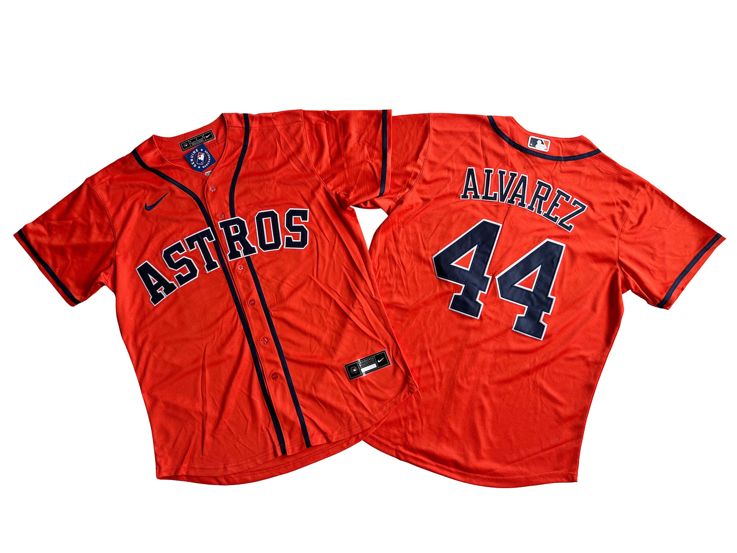 Men's Houston Astros 44# Yordan Alvarez  Orange Home Replica Player Name Jersey