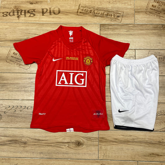 Children's clothing: 0708 retro Manchester United home court