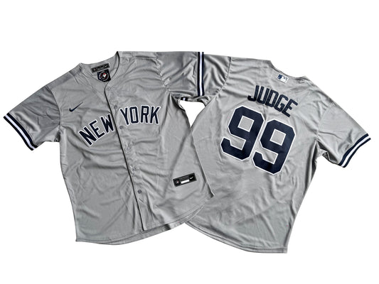 Men's New York Yankees 99# Aaron Judge  Gray Nike Gray Player Name Jersey