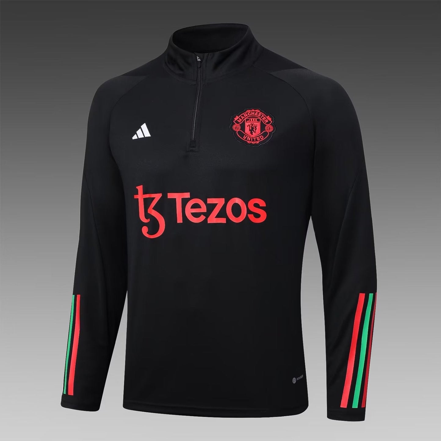 2023/2024 Manchester United Half-Pull Training Suit Black Football Shirt 1:1 Thai Quality
