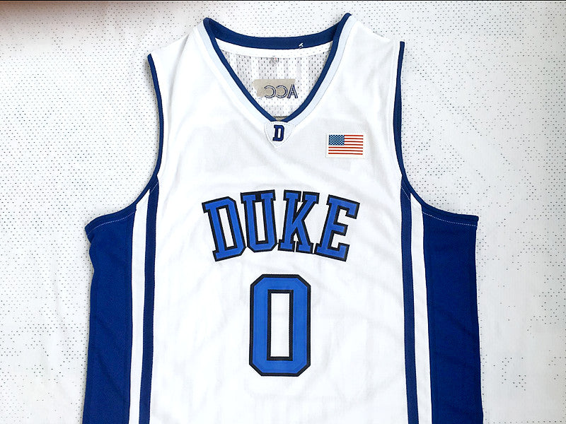 NCAA Duke University No. 0 Tatum White Jersey