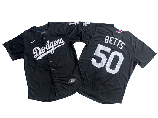 Los Angeles Dodgers 50# Mookie Betts Royal Black Jersey