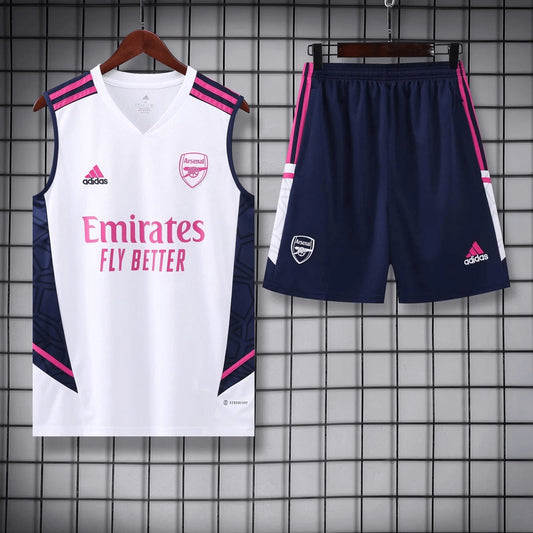 2023/2024 Arsenal pre-match training White Jersey+Shorts