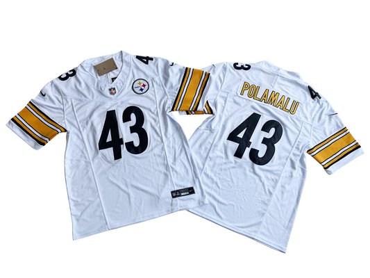 Pittsburgh Steelers 43# Troy Polamalu White Vapor F.U.S.E. Limited Jersey