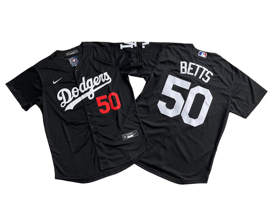 Los Angeles Dodgers 50# Mookie Betts  Royal Black Jersey
