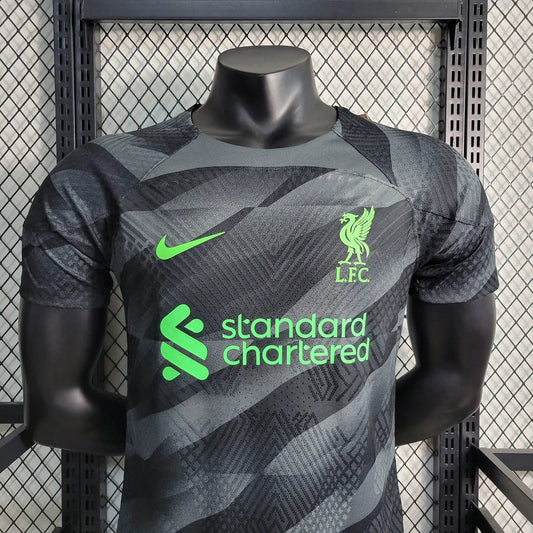 2023/2024 Player Version Liverpool Goalkeeper Black Football Shirt 1:1 Thai Quality