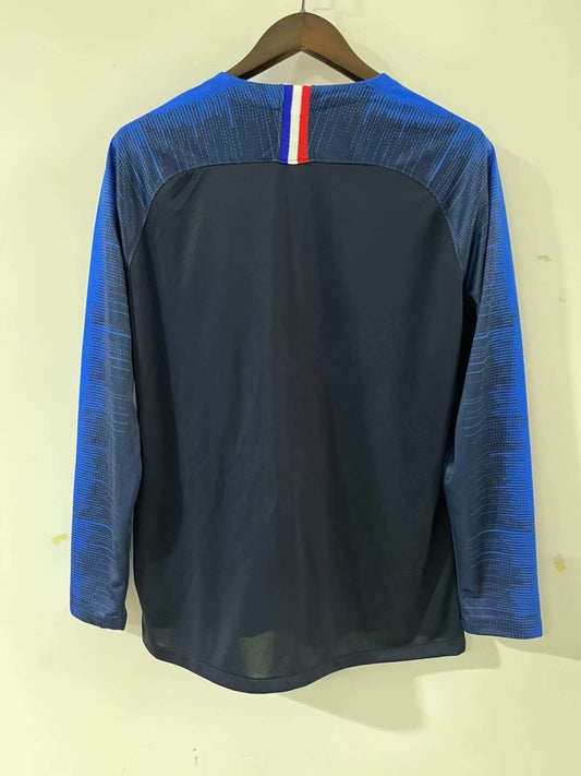 2018 Retro Long Sleeve France Home Football Shirt 1:1 Thai Quality