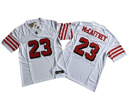 San Francisco 49ers 23# Christian McCaffrey Vintage White Vapor F.U.S.E. Limited Jersey