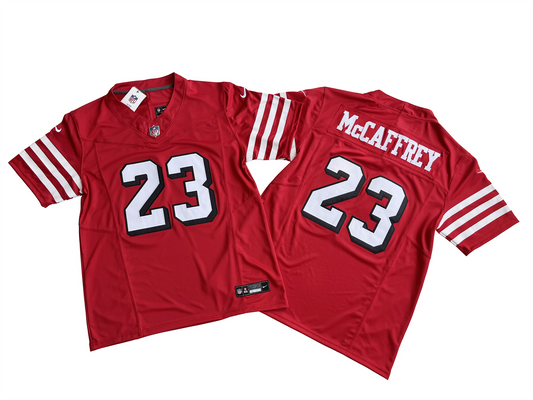 San Francisco 49ers 23# Christian McCaffrey Vintage red Vapor F.U.S.E. Limited Jersey