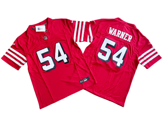 San Francisco 49ers 54# Fred Warner Vintage red Vapor F.U.S.E. Limited Jersey
