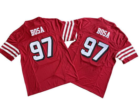 San Francisco 49ers 97# Nick Bosa Vintage Red Vapor F.U.S.E. Limited Jersey