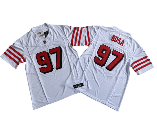 San Francisco 49ers 97# Nick Bosa Vintage white Vapor F.U.S.E. Limited Jersey