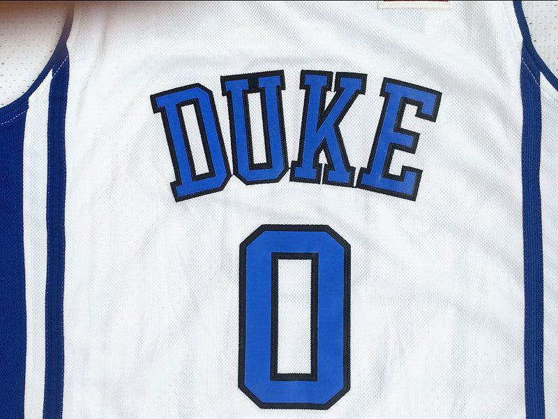 NCAA Duke University No. 0 Tatum White Jersey