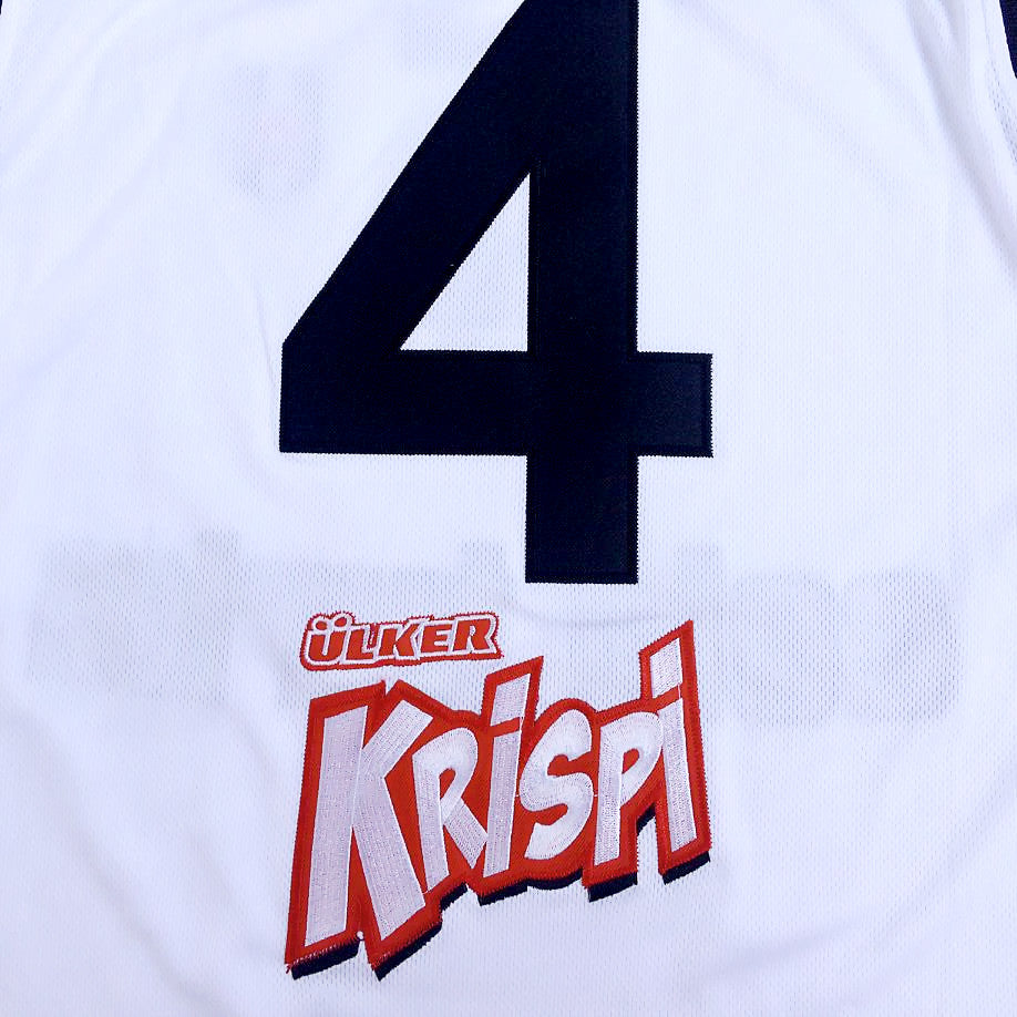 Iverson Turkish League No. 4 White Embroidered Jersey