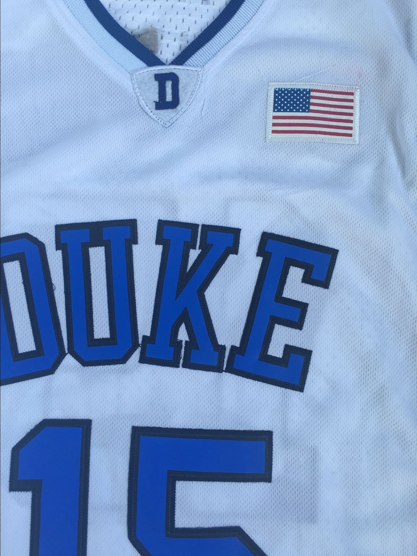 NCAA Duke University No. 15 Jahlil Okafor white embroidered jersey
