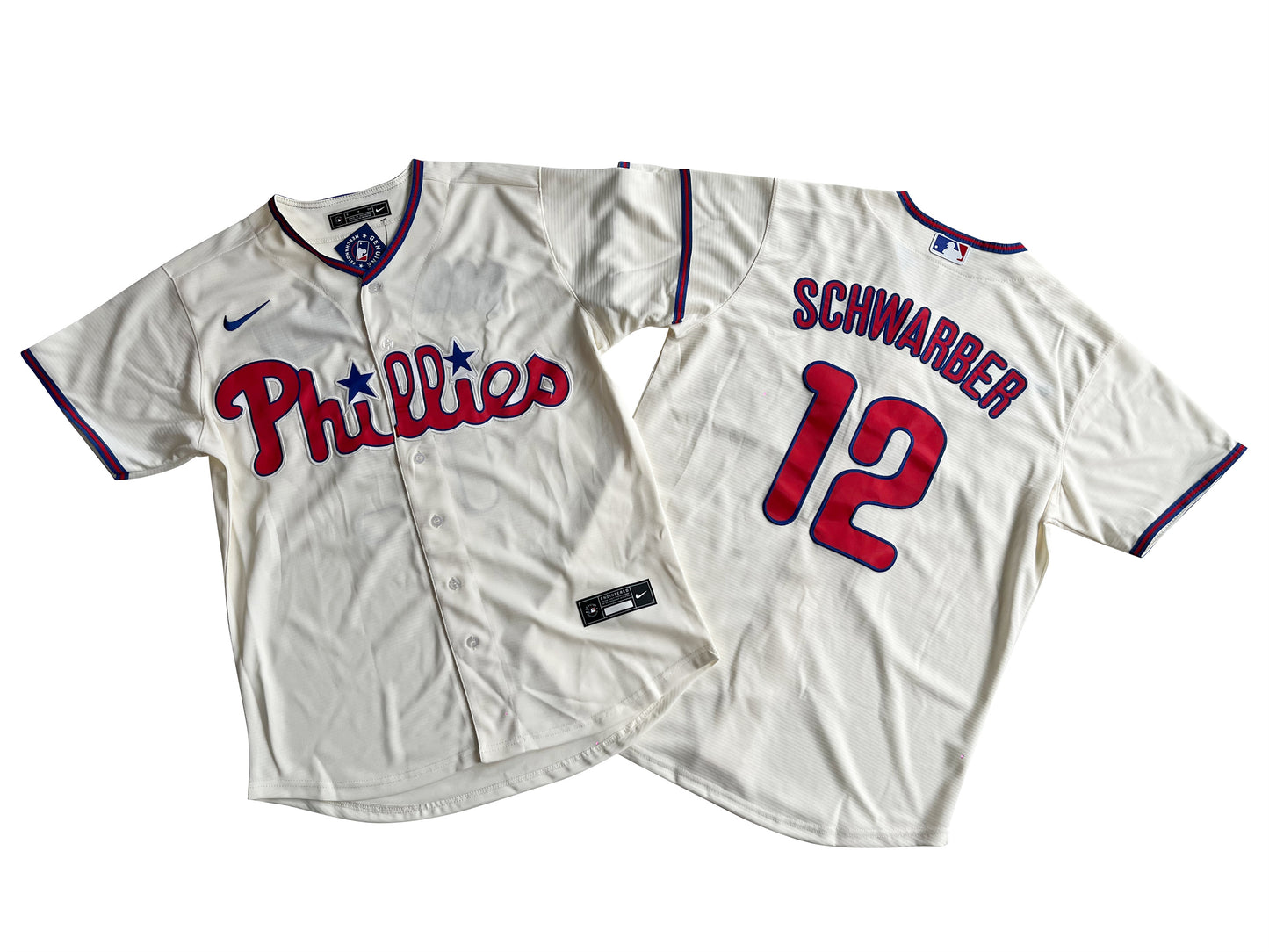 Men's Philadelphia Phillies 12# Kyle Schwarber Red Cool Base Jersey