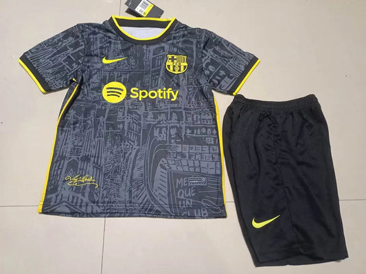 2023/2024 Kids Size  Barcelona Special Edition Black Football Shirt 1:1 Thai Quality