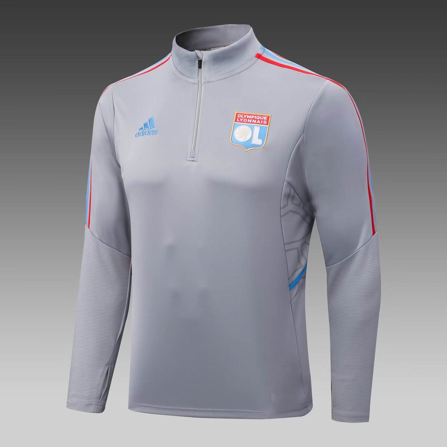 2022/2023 Lyon Half-Pull Training Suit Grey Football Shirt