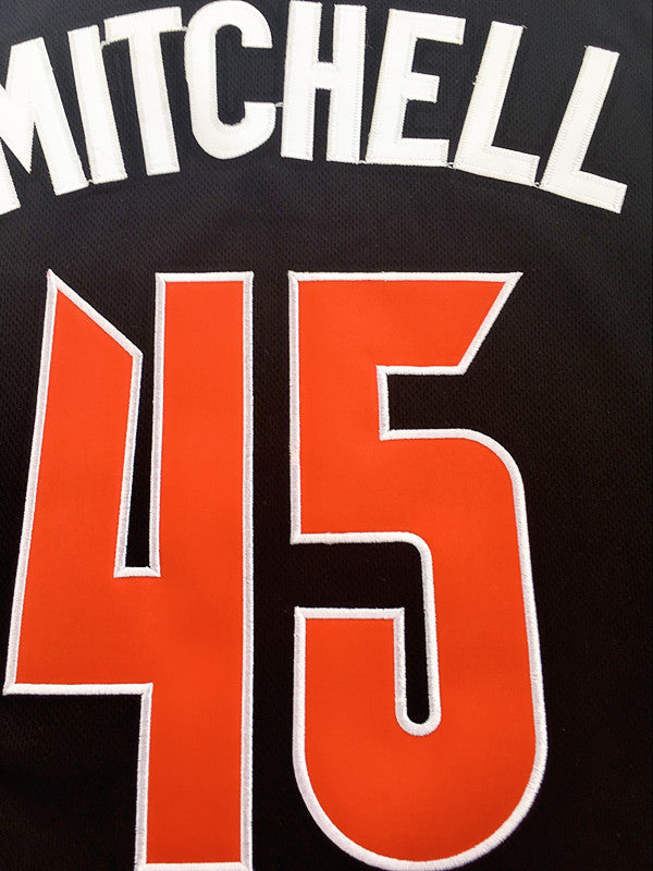 NCAA University of Louisville No. 45 Donovan Mitchell black embroidered jersey