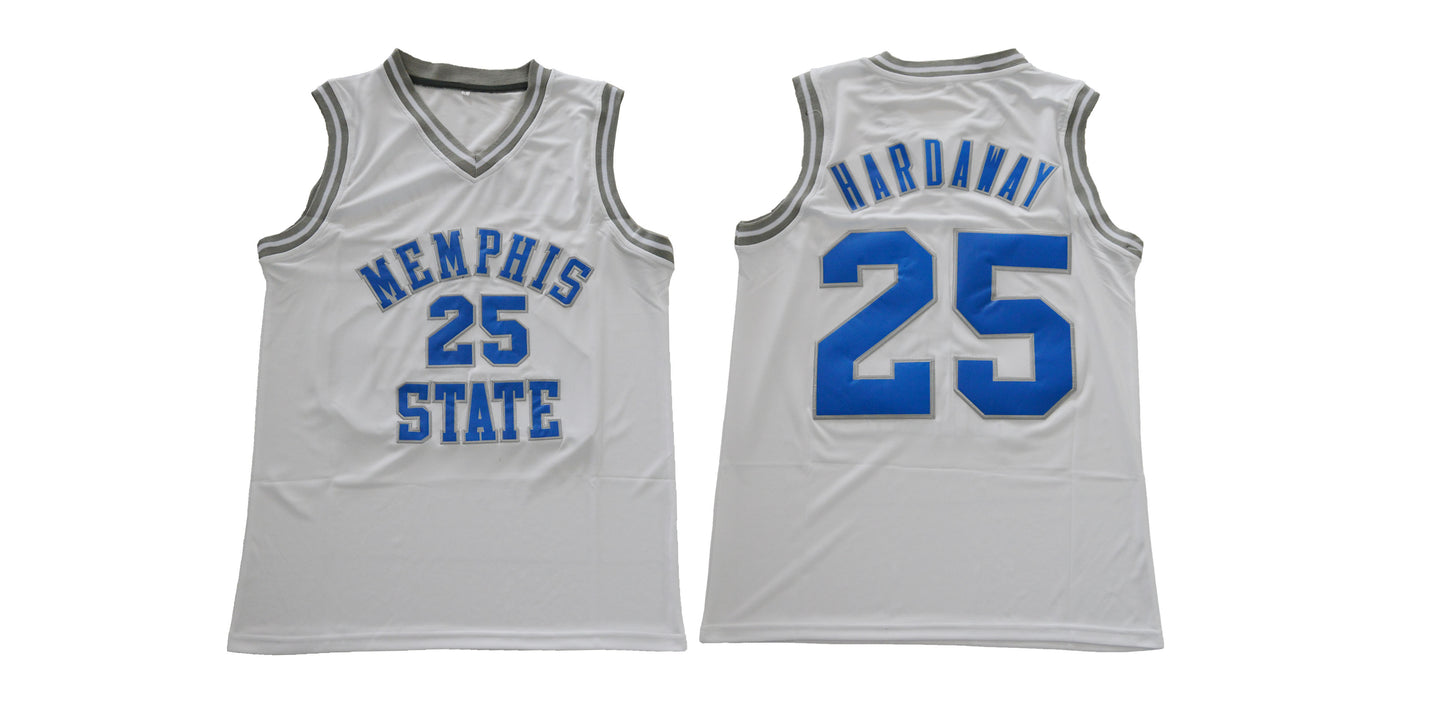 NCAA Memphis State University No. 25 Hardaway White Jersey