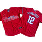 Men's Philadelphia Phillies 12# Kyle Schwarber Red Cool Base Jersey