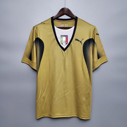 2006 Retro Italy Goalkeeper Gold Soccer Shirt