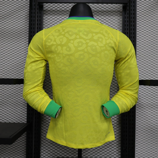 2023/2024 Long Sleeve Player Version Brazil Home Soccer Jersey
