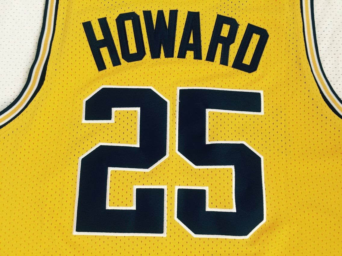 NCAA University of Michigan No. 25 Juwan Howard's ultimate mesh yellow jersey