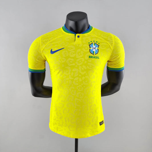 2022 FIFA World Cup Player Version Brazil Home Soccer Jersey