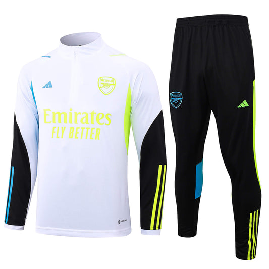 2023/2024 Arsenal Half-Pull Training Suit Royal White Football Shirt 1:1 Thai Quality