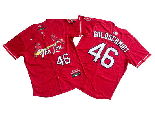 Men's St. Louis Cardinals Paul Goldschmidt #46 Red 2024 City Connect Limited Player Jersey