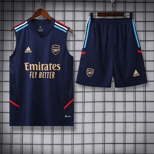 2023/2024 Arsenal pre-match training Blue Jersey+Shorts