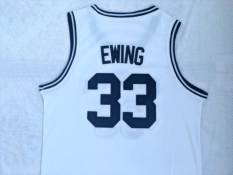 NCAA Georgetown University No. 33 Patrick Ewing White Jersey