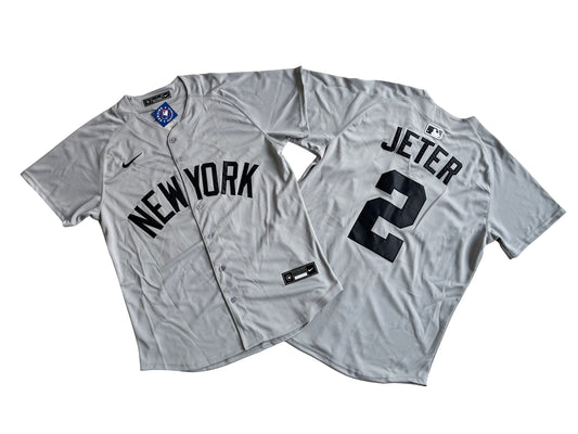 Men's New York Yankees Derek Jeter #2 Gray Away Limited Player Jersey