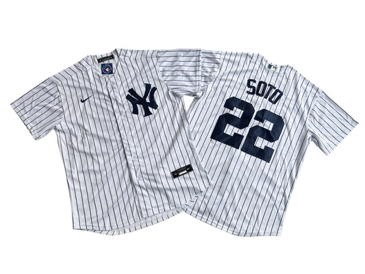 Men's New York Yankees 22# Juan Soto  White Home Replica Player Jersey