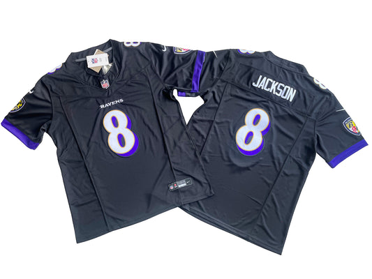 Baltimore Ravens 8# Lamar Jackson Black Vapor F.U.S.E. Limited Jersey