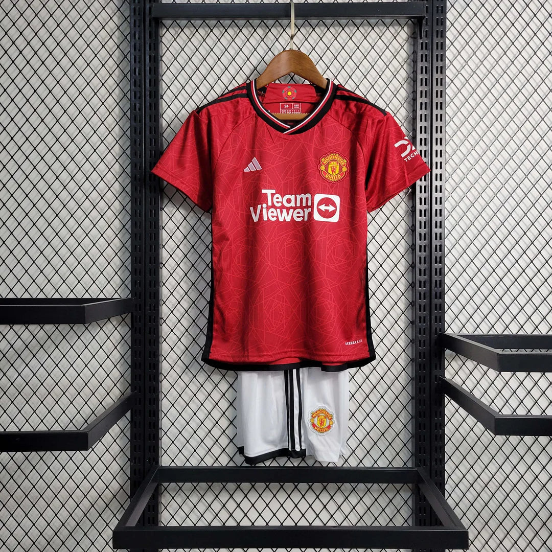 2023/2024 Kids Size Manchester United Home Football Shirt 1:1 Thai Quality