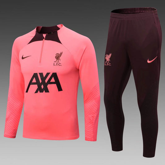 2022/2023 Liverpool Half-Pull Training Suit Pink Jersey 1:1 Thai Quality